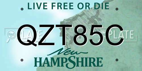 QZT85C New Hampshire License Plate