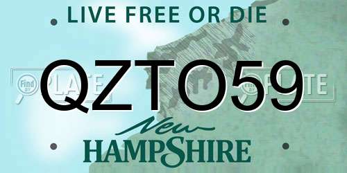 QZTO59 New Hampshire License Plate