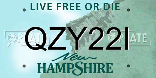 QZY22I New Hampshire License Plate