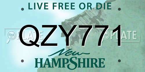 QZY771 New Hampshire License Plate