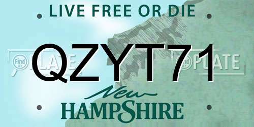QZYT71 New Hampshire License Plate