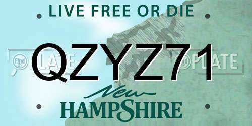 QZYZ71 New Hampshire License Plate