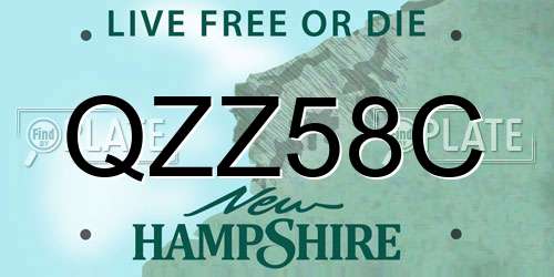 QZZ58C New Hampshire License Plate