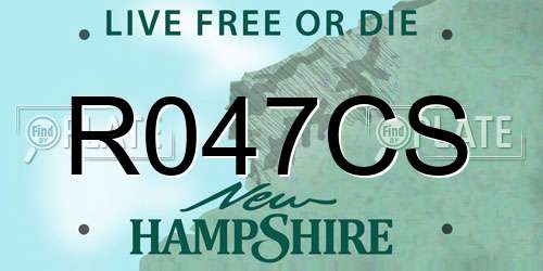 R047CS New Hampshire License Plate
