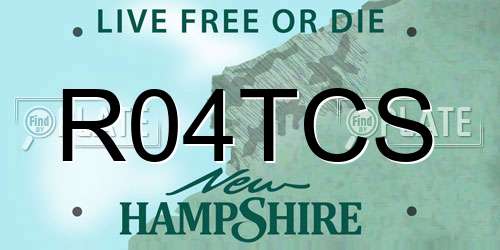R04TCS New Hampshire License Plate