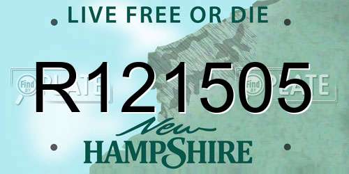 R121505 New Hampshire License Plate