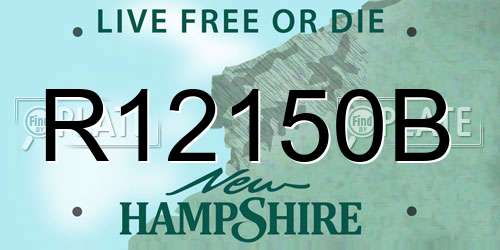 R12150B New Hampshire License Plate