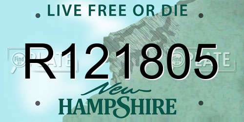 R121805 New Hampshire License Plate
