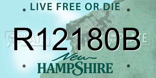 R12180B New Hampshire License Plate