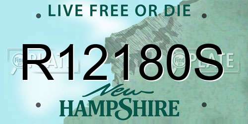 R12180S New Hampshire License Plate