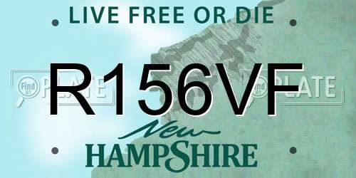 R156VF New Hampshire License Plate