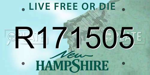 R171505 New Hampshire License Plate