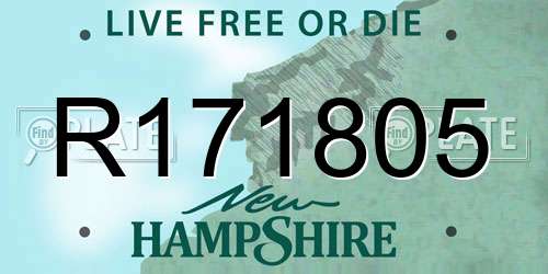 R171805 New Hampshire License Plate