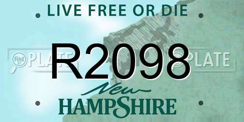 R2098 New Hampshire License Plate
