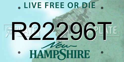R22296T New Hampshire License Plate