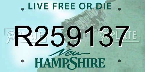 R259137 New Hampshire License Plate