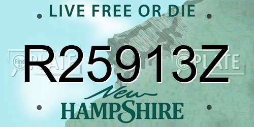 R25913Z New Hampshire License Plate
