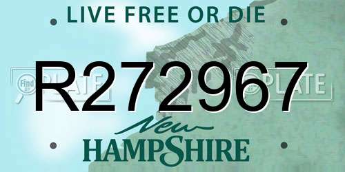R272967 New Hampshire License Plate