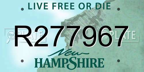 R277967 New Hampshire License Plate