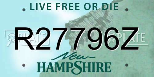 R27796Z New Hampshire License Plate