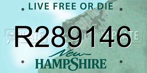 R289146 New Hampshire License Plate