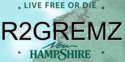 R2GREMZ New Hampshire License Plate