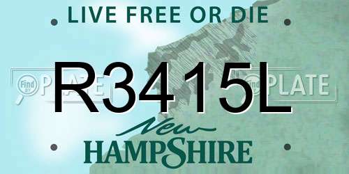 R3415L New Hampshire License Plate