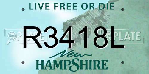 R3418L New Hampshire License Plate
