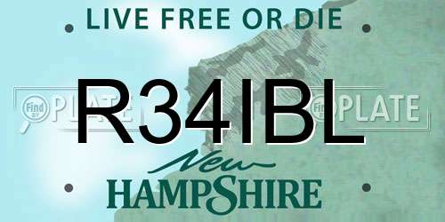 R34IBL New Hampshire License Plate