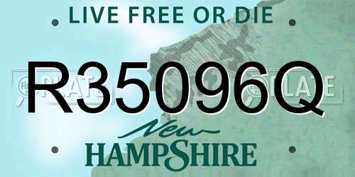 R35096Q New Hampshire License Plate