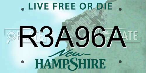 R3A96A New Hampshire License Plate