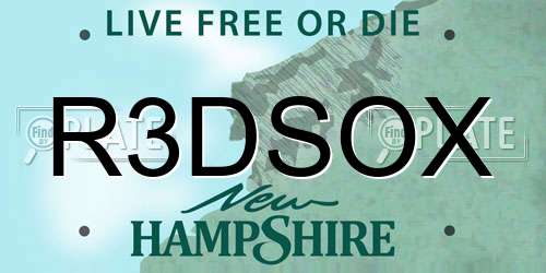 R3DSOX New Hampshire License Plate