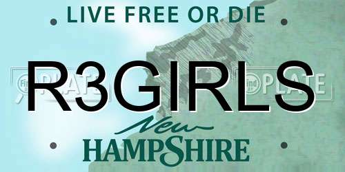 R3GIRLS New Hampshire License Plate