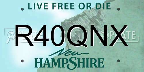 R40QNX New Hampshire License Plate
