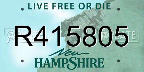 R415805 New Hampshire License Plate