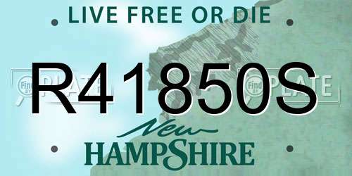 R41850S New Hampshire License Plate