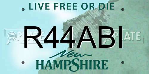 R44ABI New Hampshire License Plate