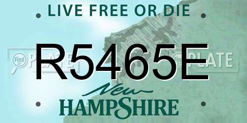 R5465E New Hampshire License Plate