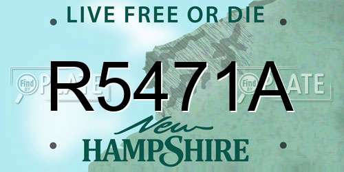 R5471A New Hampshire License Plate