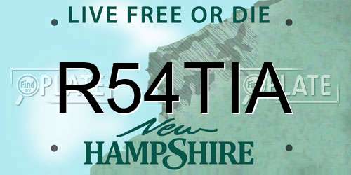 R54TIA New Hampshire License Plate