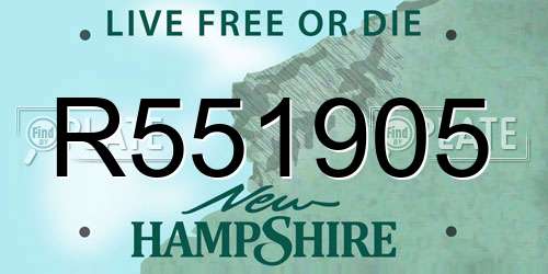 R551905 New Hampshire License Plate