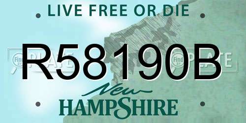 R58190B New Hampshire License Plate
