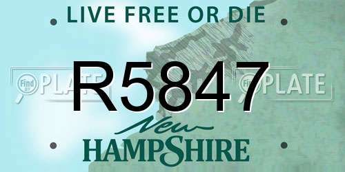 R5847 New Hampshire License Plate