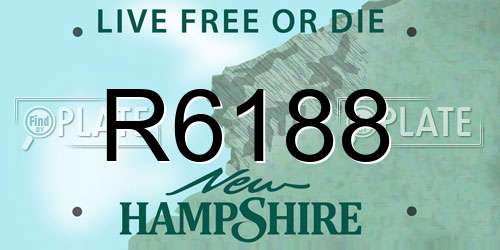 R6188 New Hampshire License Plate