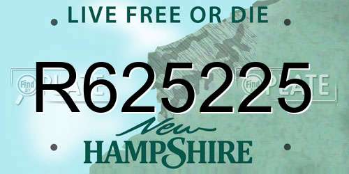 R625225 New Hampshire License Plate