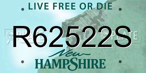 R62522S New Hampshire License Plate