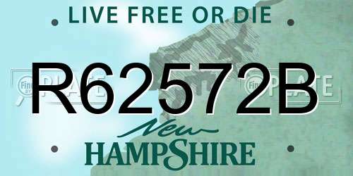 R62572B New Hampshire License Plate
