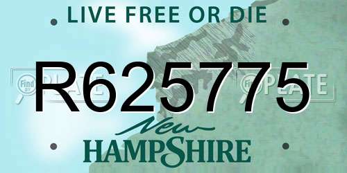 R625775 New Hampshire License Plate