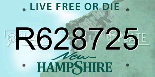 R628725 New Hampshire License Plate
