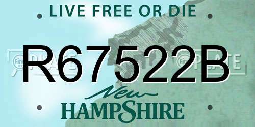 R67522B New Hampshire License Plate